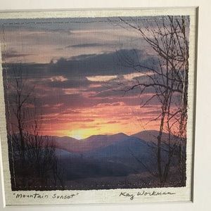 Stitched Squares of a Mountain Sunset in NC